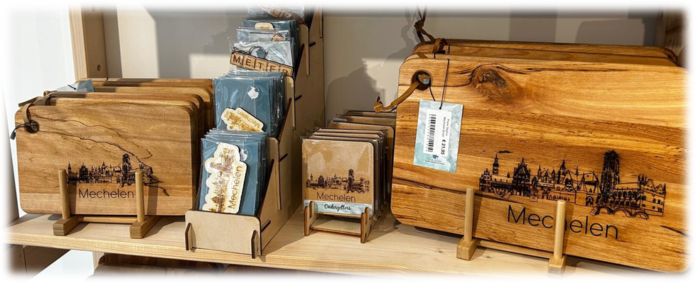 Houten skyline-producten als zakelijke decoratie